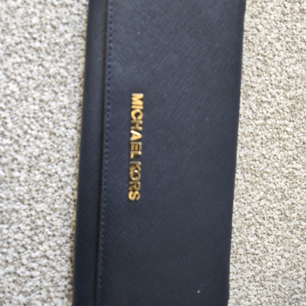 Michael Kors Navy MK Monogram Tote with Crossbody Strap - Picture 9 of 12